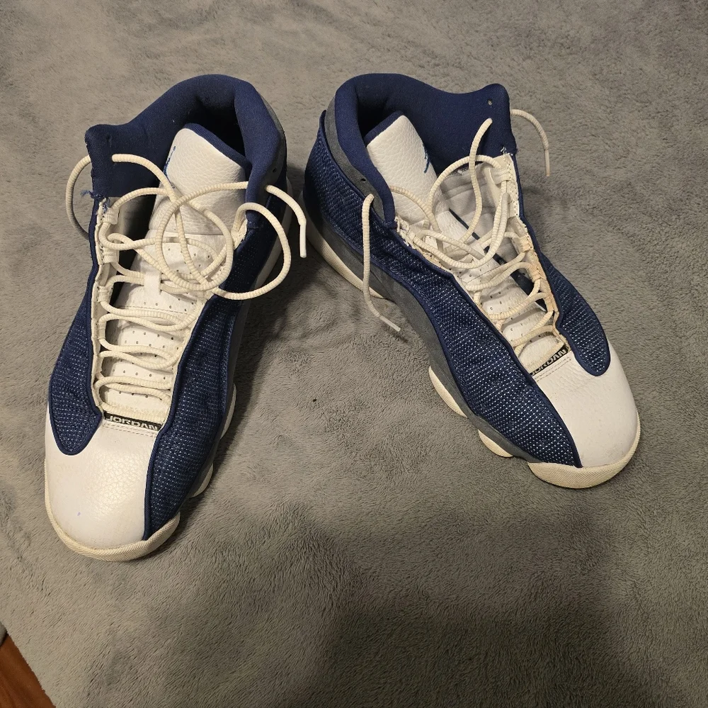 Men's Blue and White Sneakers Jordan 13's - Picture 3 of 4
